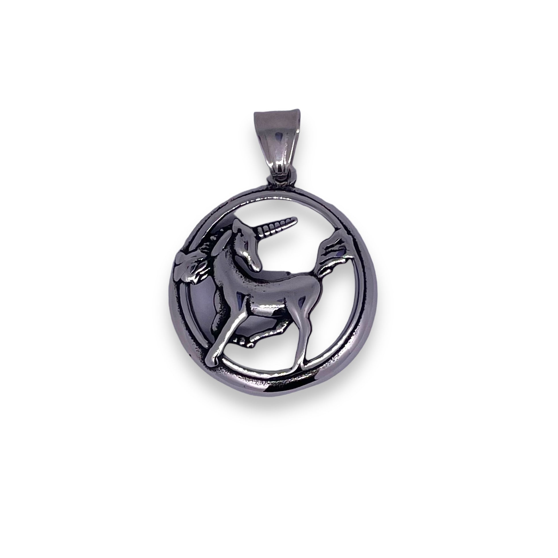Baby Unicorn Pendant in Surgical Stainless Steel