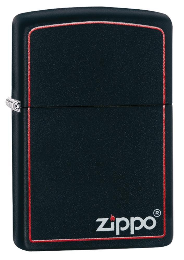 Classic Black with Red Border and Logo Zippo