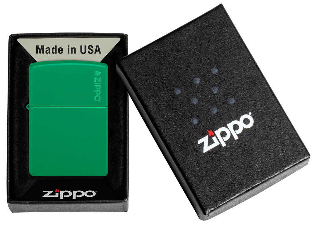 Classic Grass Green with Logo Zippo