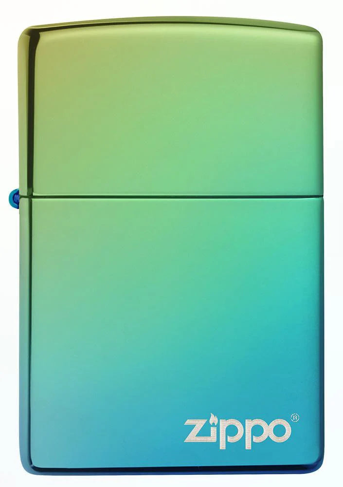 Classic High Polish Teal with Logo Zippo
