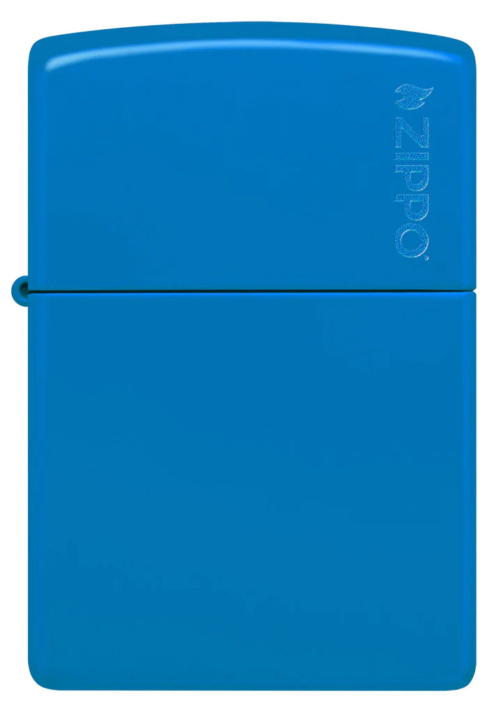 Classic Sky Blue Matte with Logo Zippo