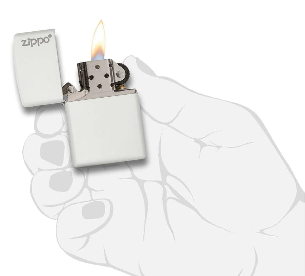 Classic White Matte with Logo Zippo