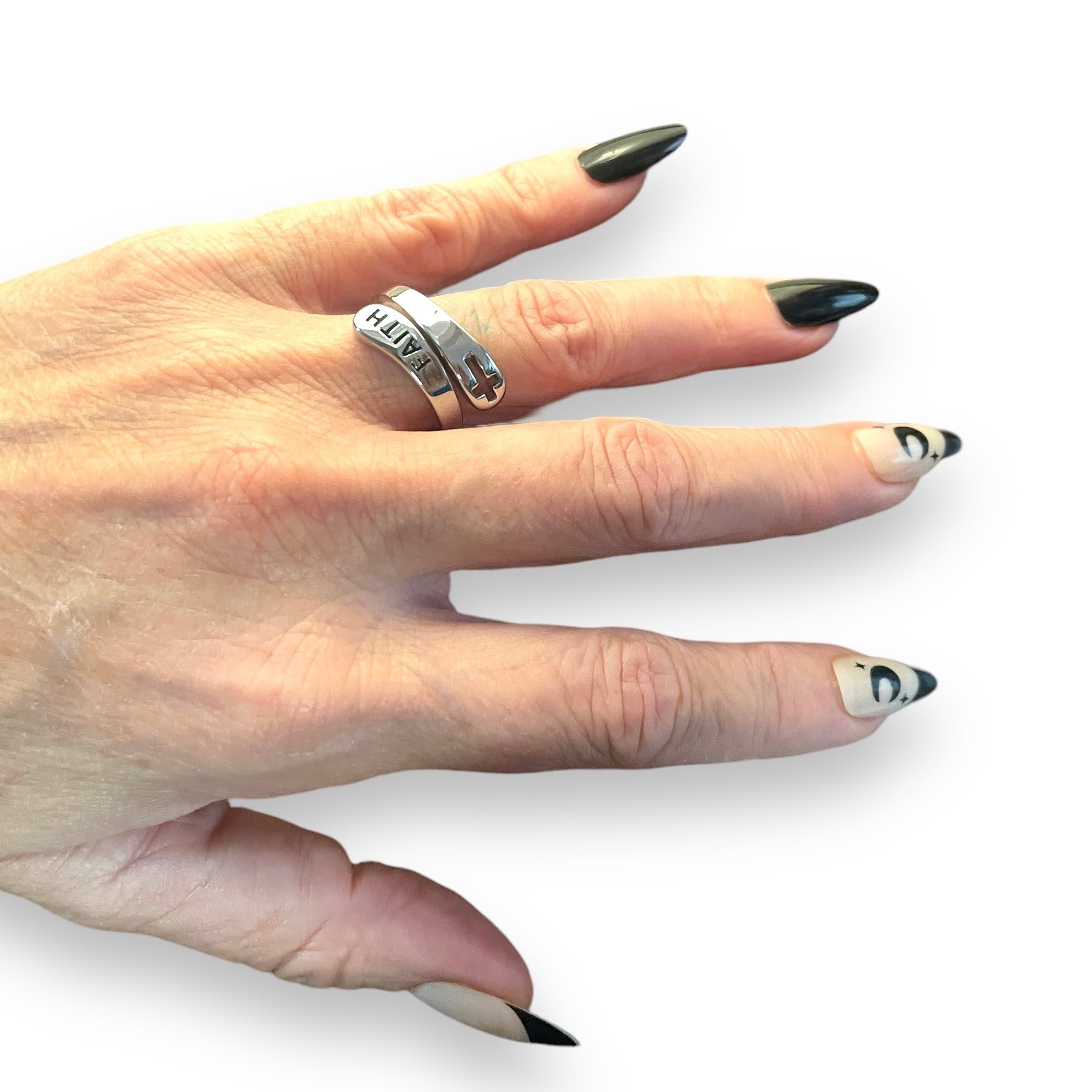 Faith Ring in Stainless Steel