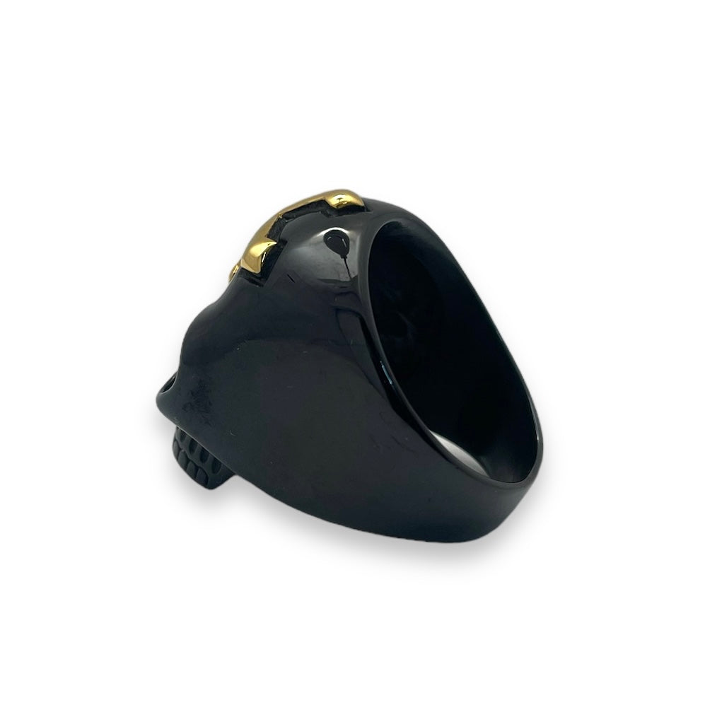 Or et Noir Skull Ring