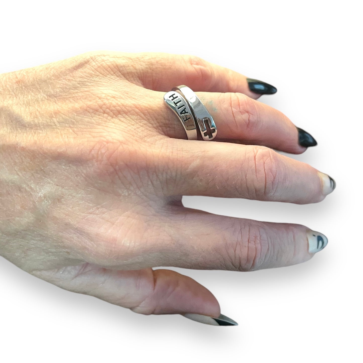 Faith Ring in Stainless Steel