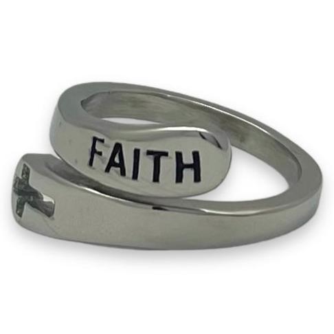 Faith Ring in Stainless Steel