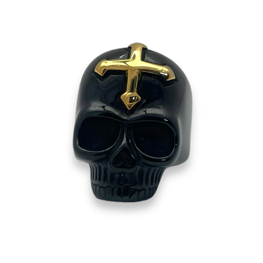 Or et Noir Skull Ring