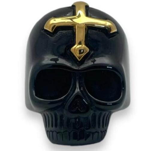 Or et Noir Skull Ring