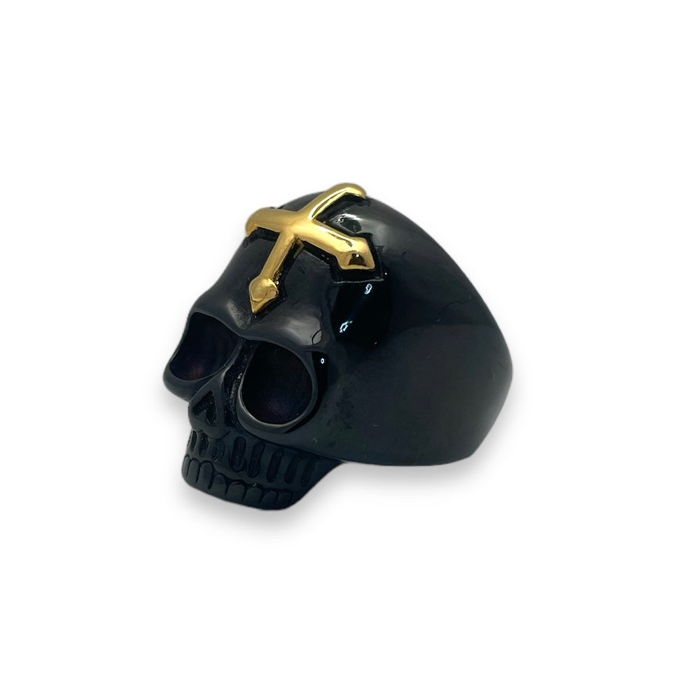 Or et Noir Skull Ring