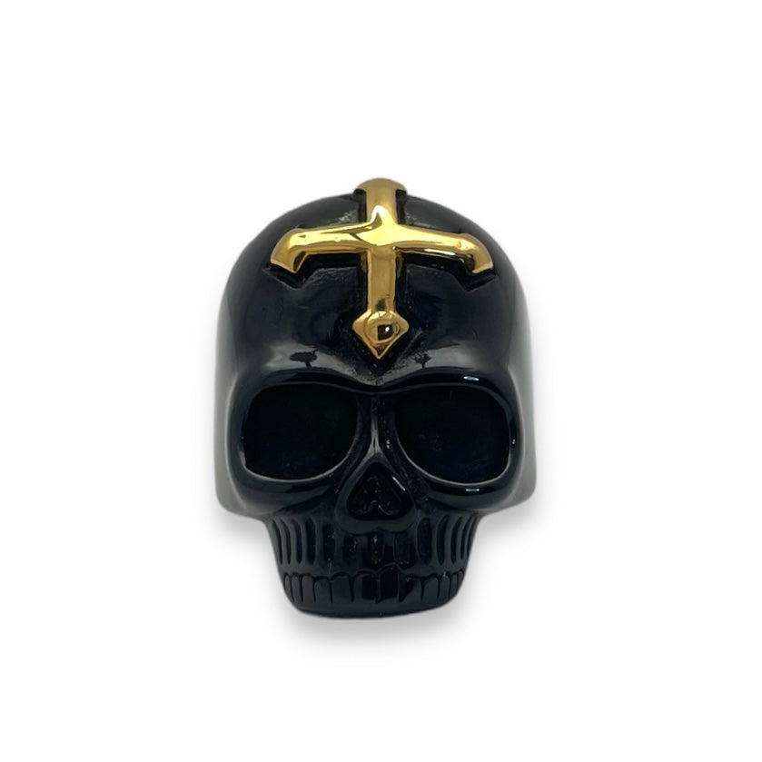 Or et Noir Skull Ring