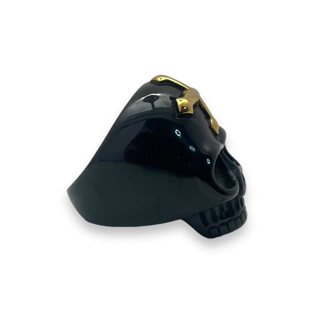 Or et Noir Skull Ring