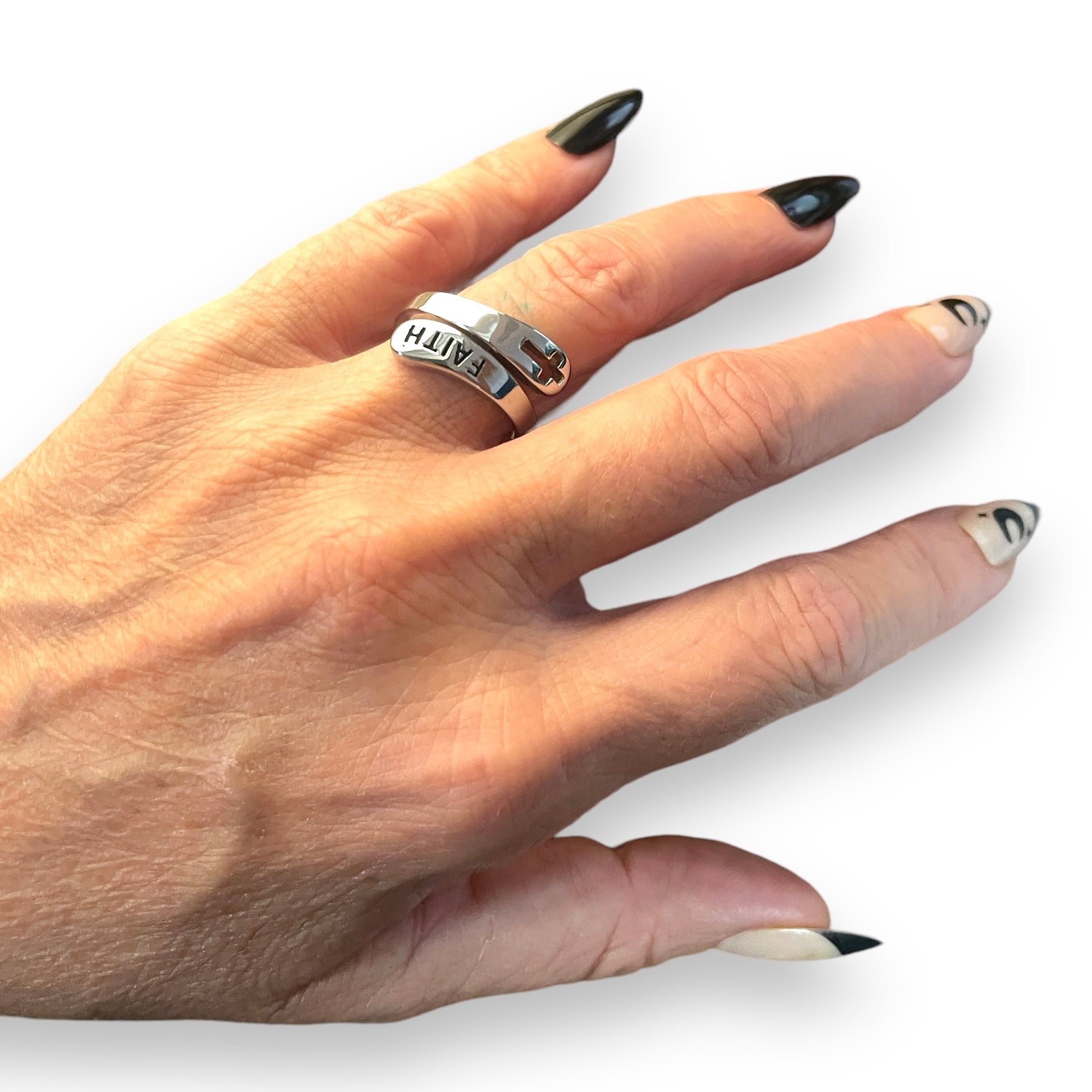 Faith Ring in Stainless Steel