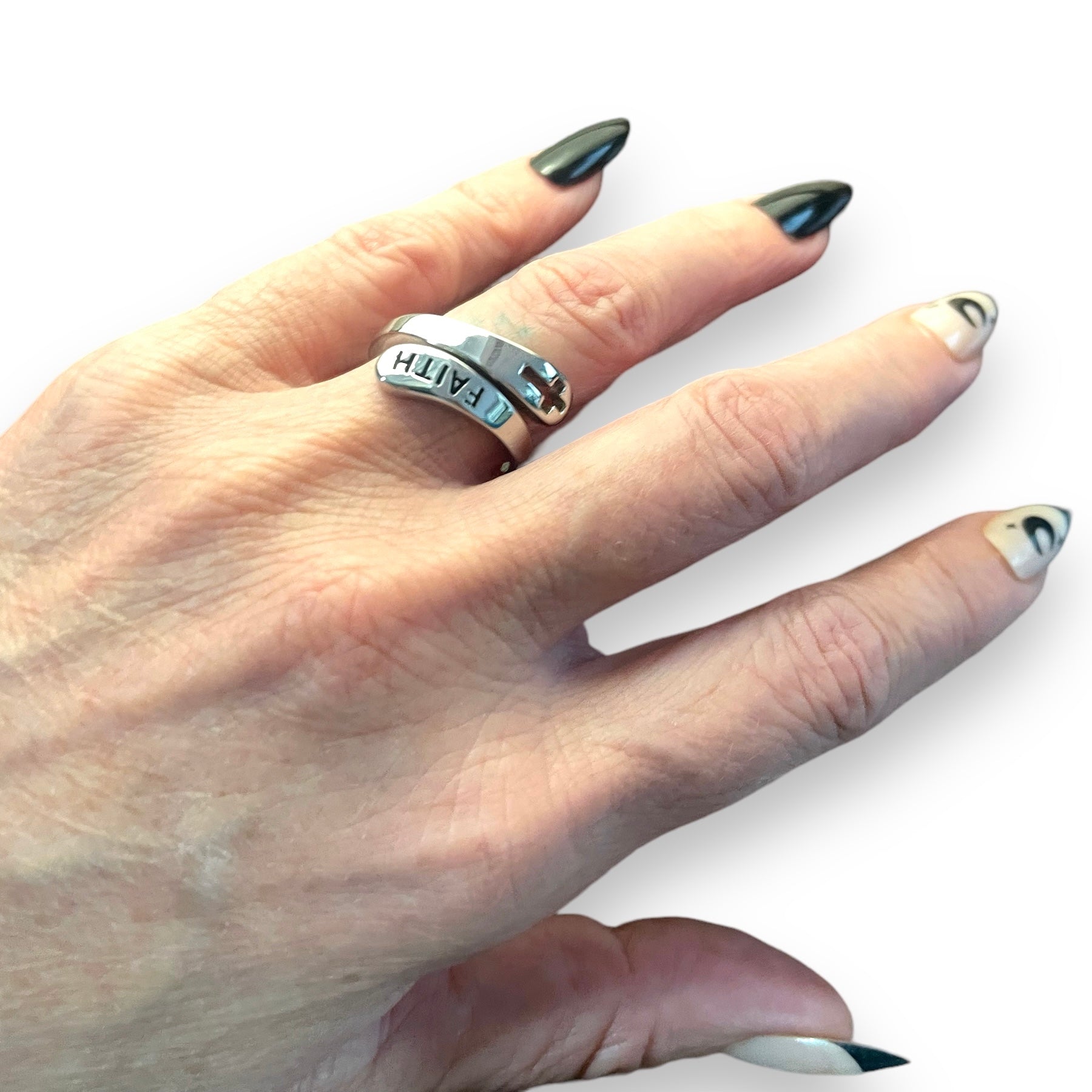 Faith Ring in Stainless Steel