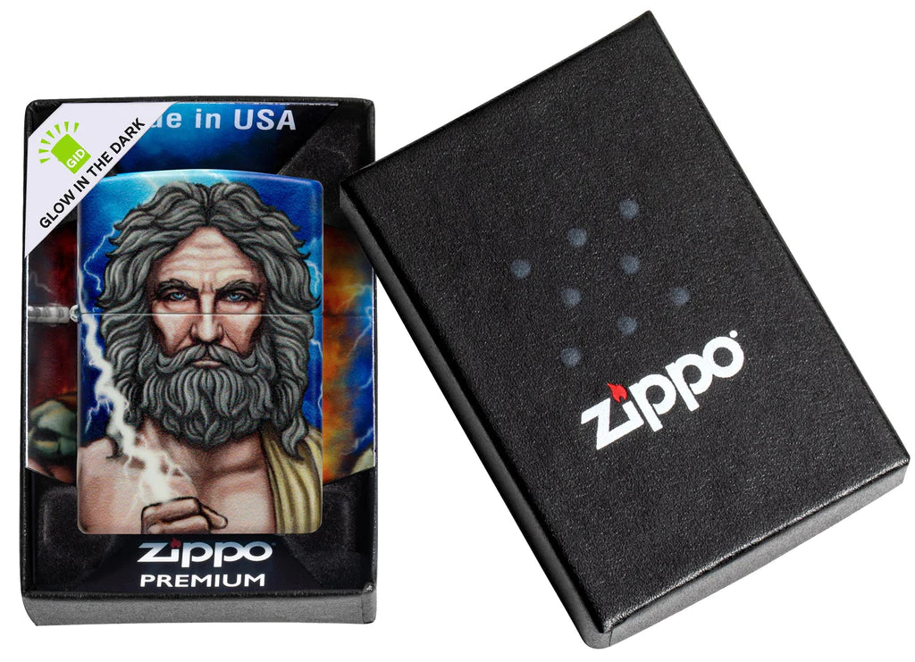 Glow in the Dark Greek God Clash Zippo