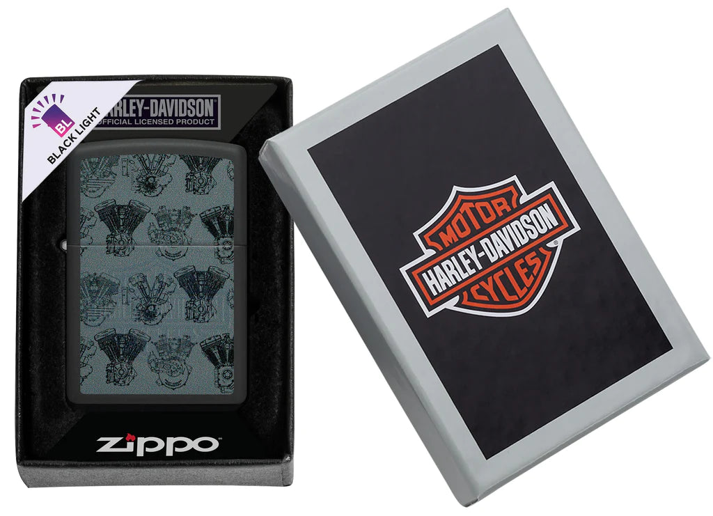 Ultraviolet Black Light Harley-Davidson Zippo