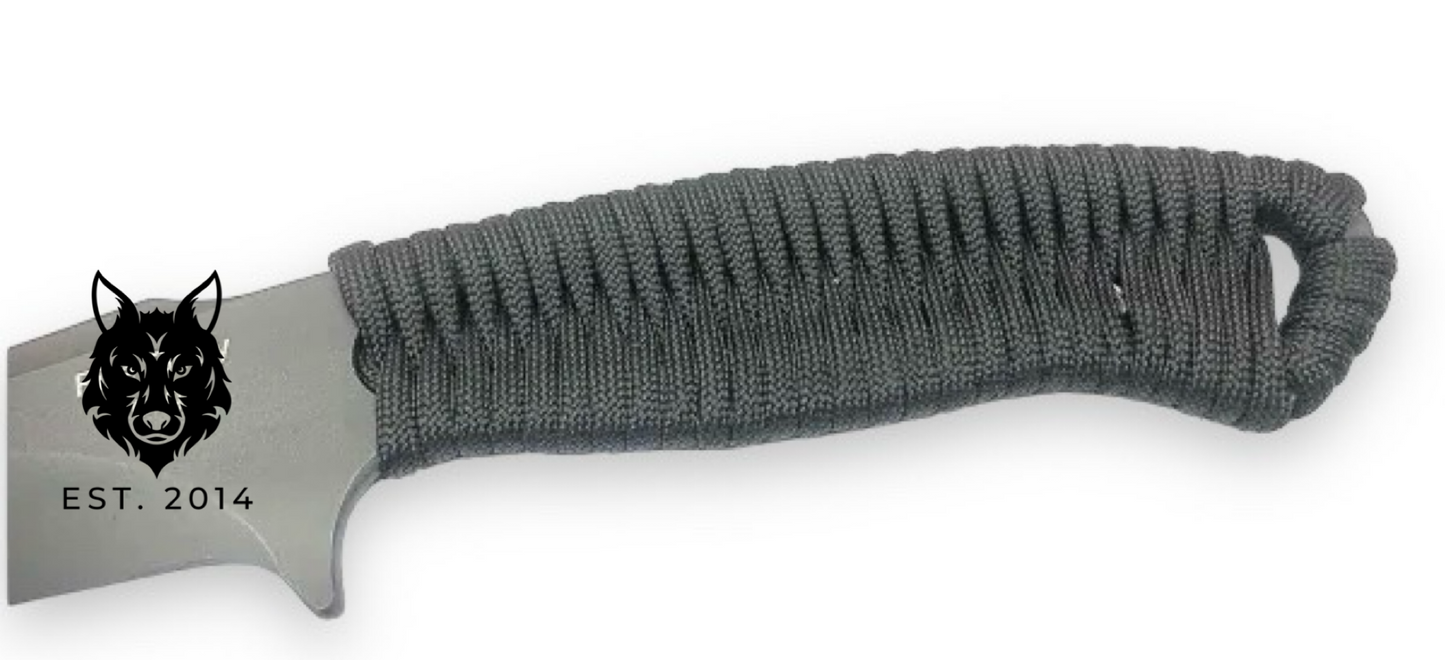 Black Braided Tactical Knife & Sheath