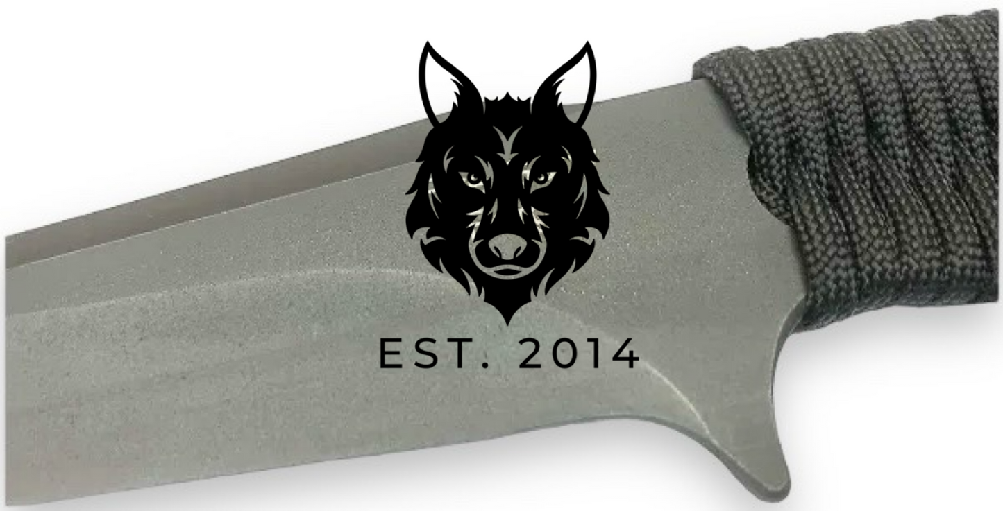 Black Braided Tactical Knife & Sheath