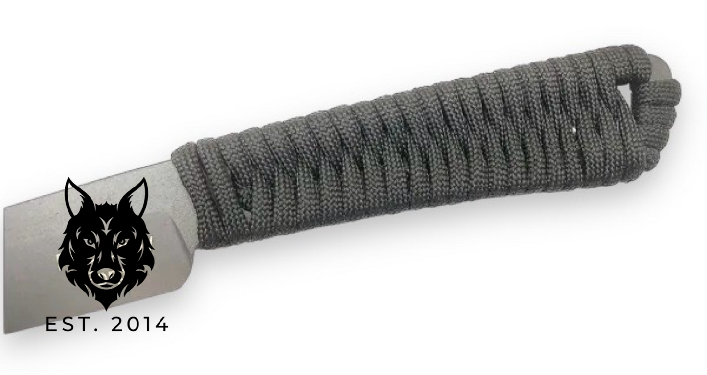 Medium Black Braided Tactical Knife & Sheath