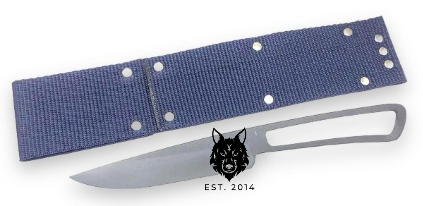 Small Blue Bare Tactical Knife & Sheath