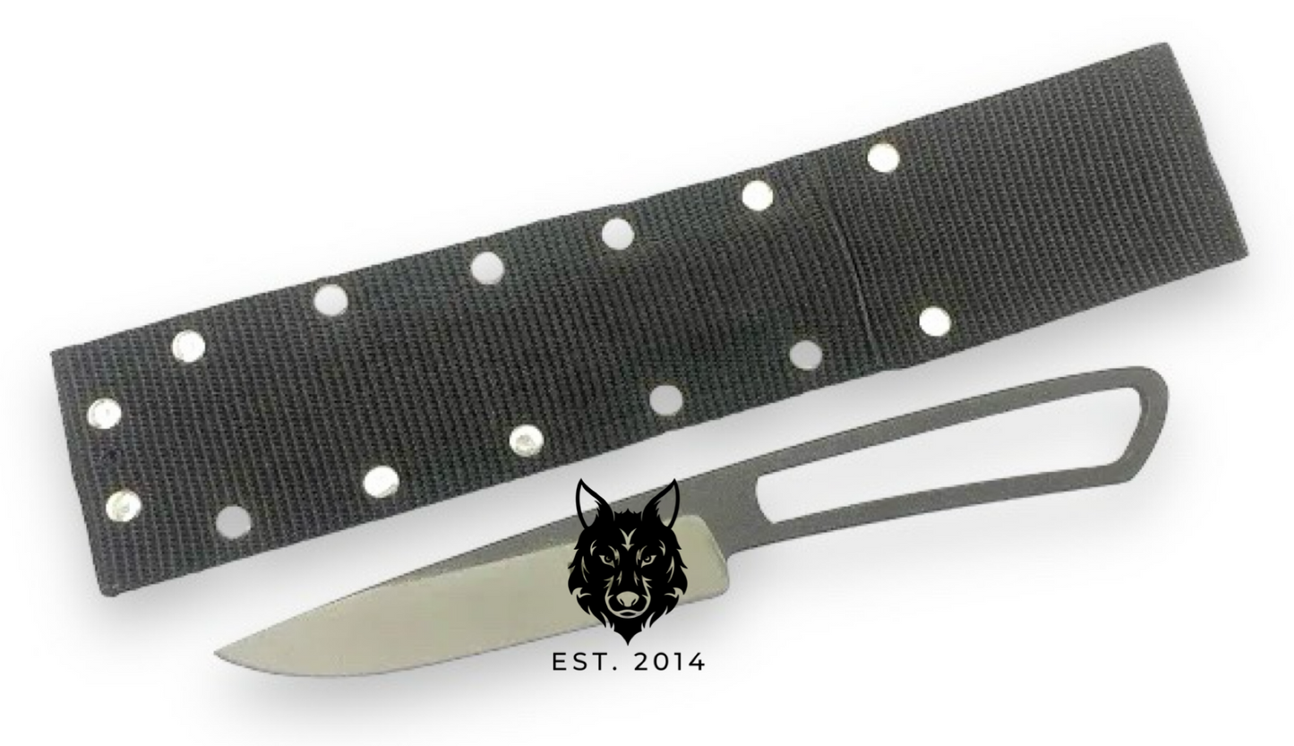 Small Black Bare Tactical Knife & Sheath