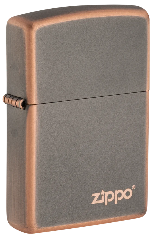 Rustic Bronze with Logo Zippo