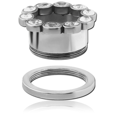 Cubic Zirconia Threaded Tunnels in Surgical Stainless Steel