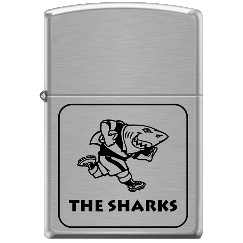 Sharks Brushed Chrome Zippo