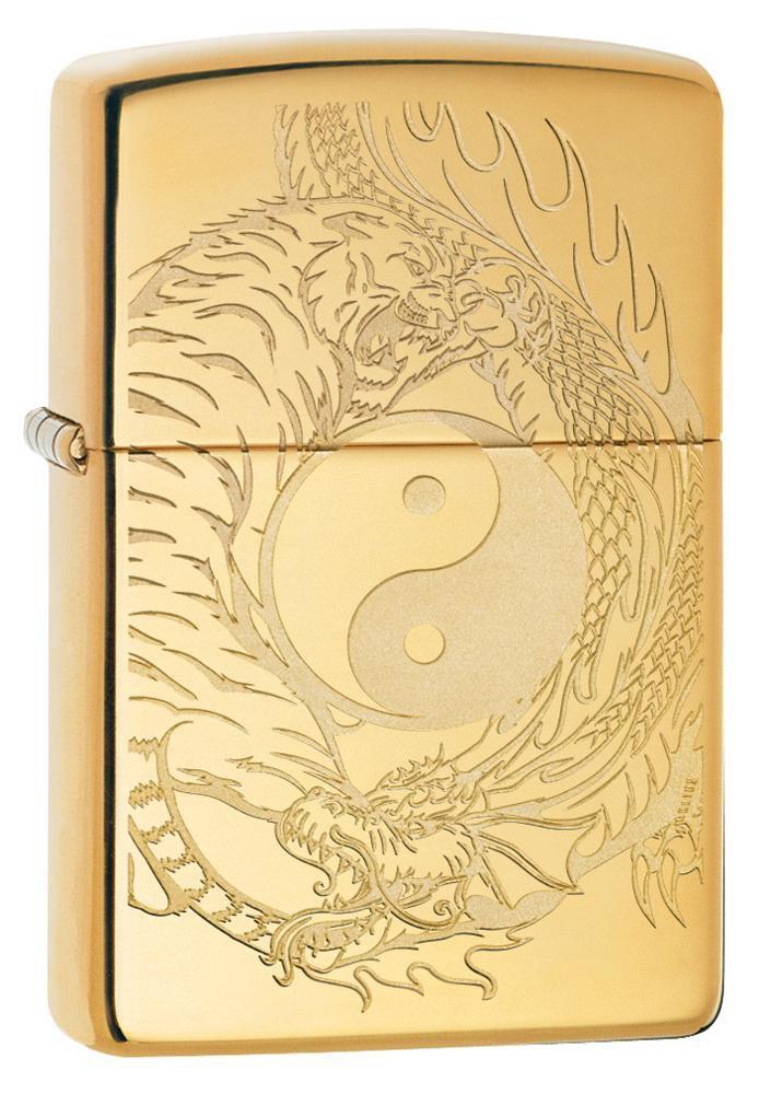 Tiger and Dragon Yin and Yang Zippo
