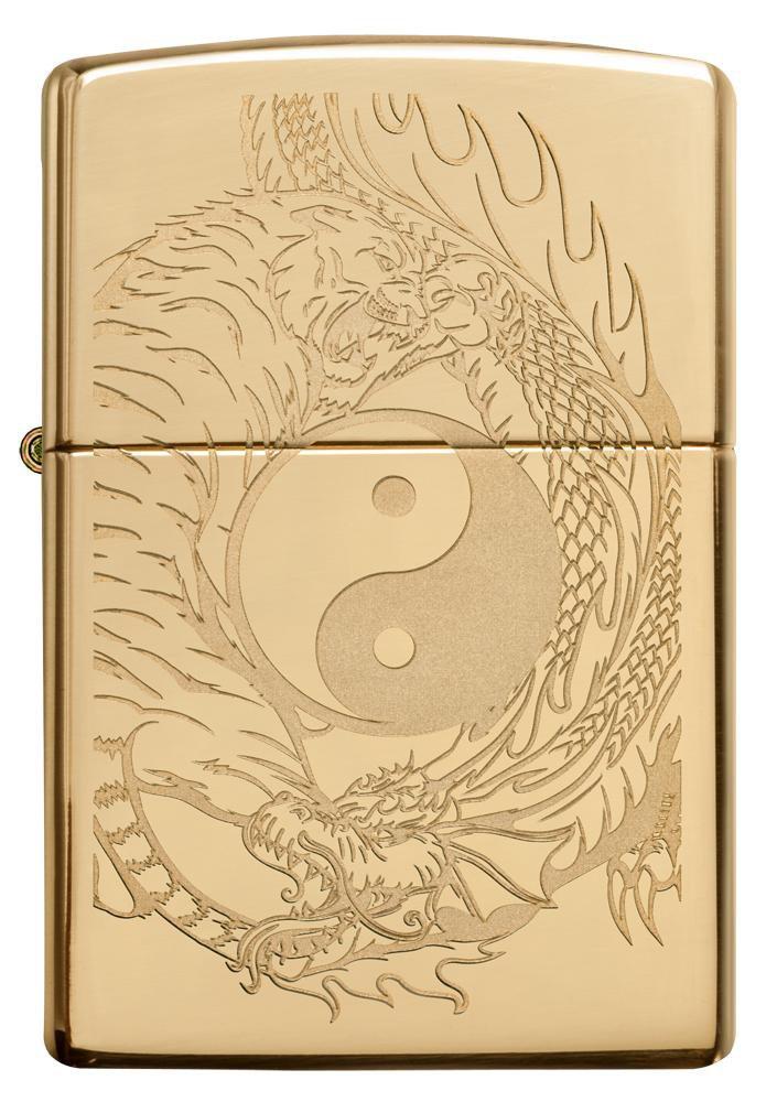 Tiger and Dragon Yin and Yang Zippo