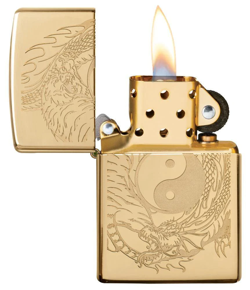 Tiger and Dragon Yin and Yang Zippo