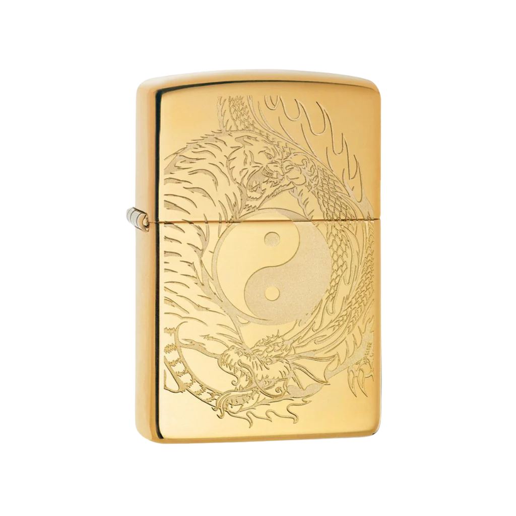 Tiger and Dragon Yin and Yang Zippo