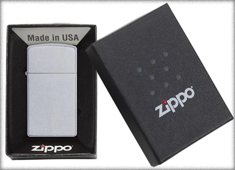 Satin Chrome Slim Zippo