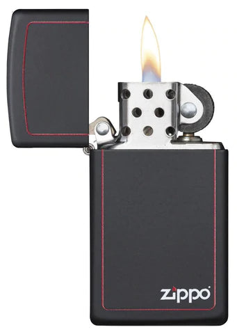 Slim Black Zippo with Border