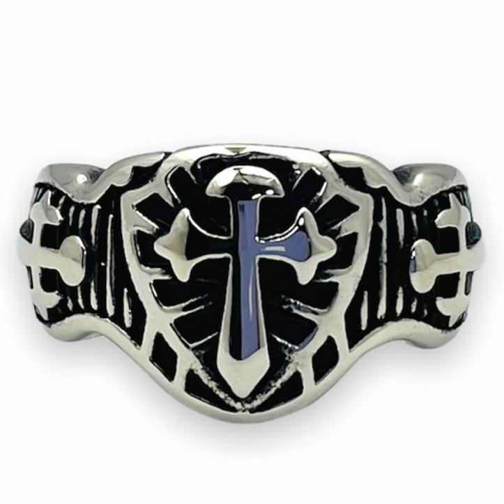 Stainless Steel Cross Ring