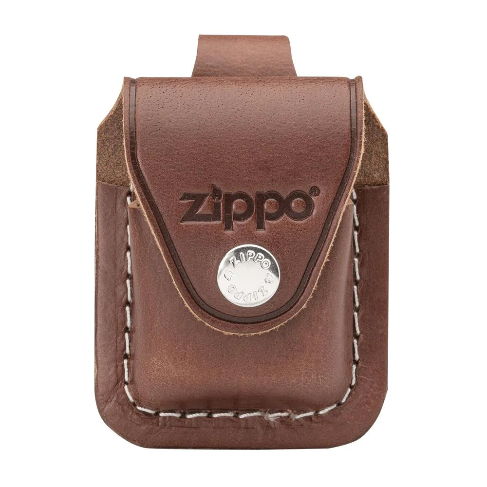 Brown Zippo Lighter Pouch with Loop