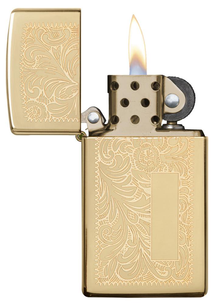 Slim Brass Venetian Zippo