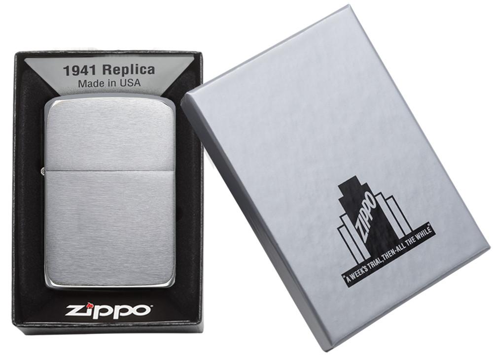 1941 Replica Brushed Chrome Zippo