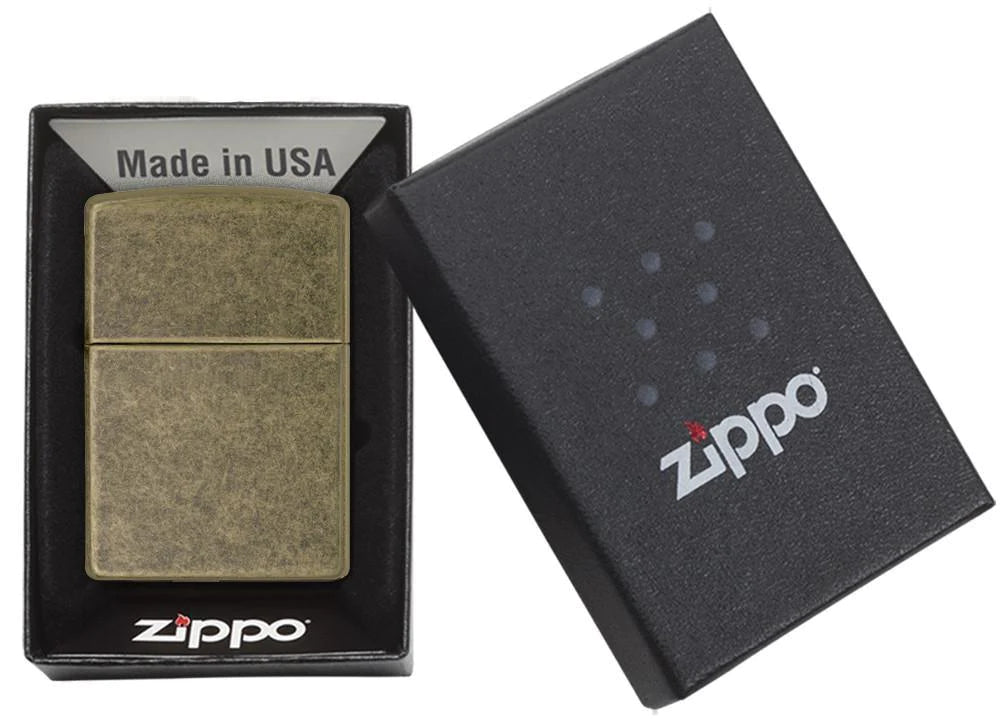 Regular Flat Bottom Antique Brass Zippo