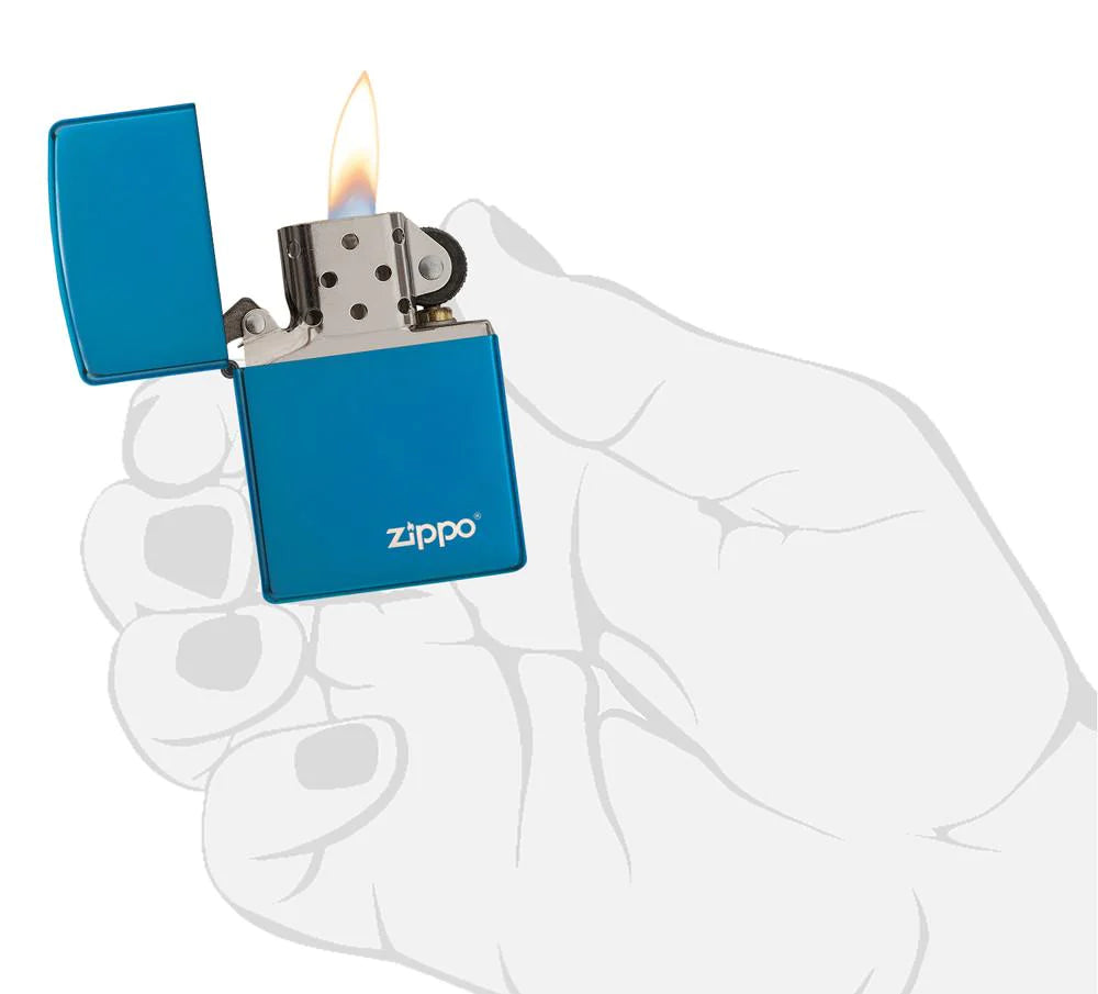 Classic High Polish Blue with Logo Zippo