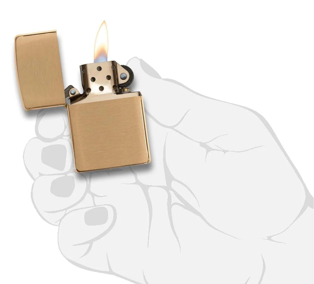 Regular Brushed Finish Brass Zippo