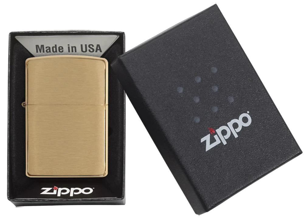 Regular Brushed Finish Brass Zippo
