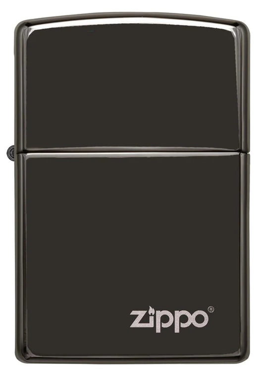 Classic High Polish Black Logo Zippo