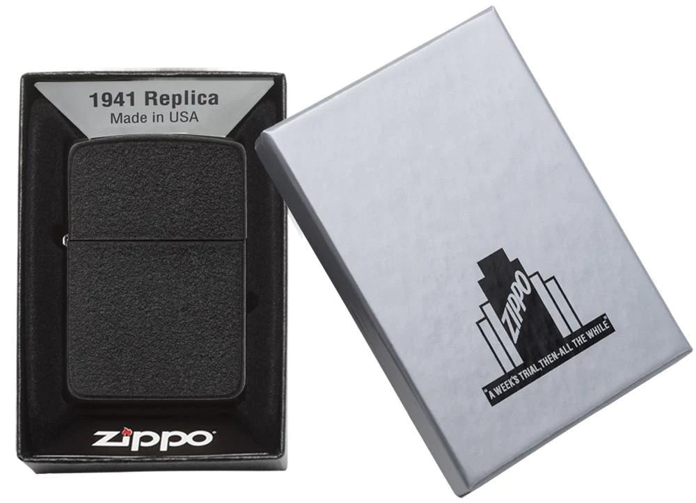 Black Crackle 1941 Replica Zippo