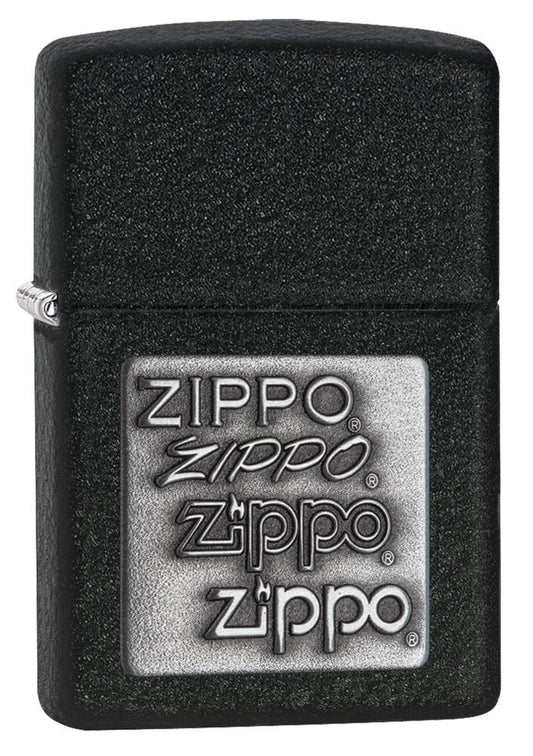 Black Crackle Bronze Logo Zippo