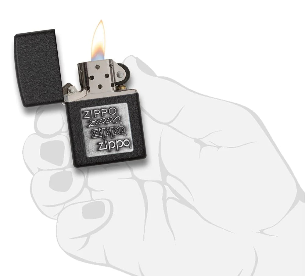 Black Crackle Bronze Logo Zippo
