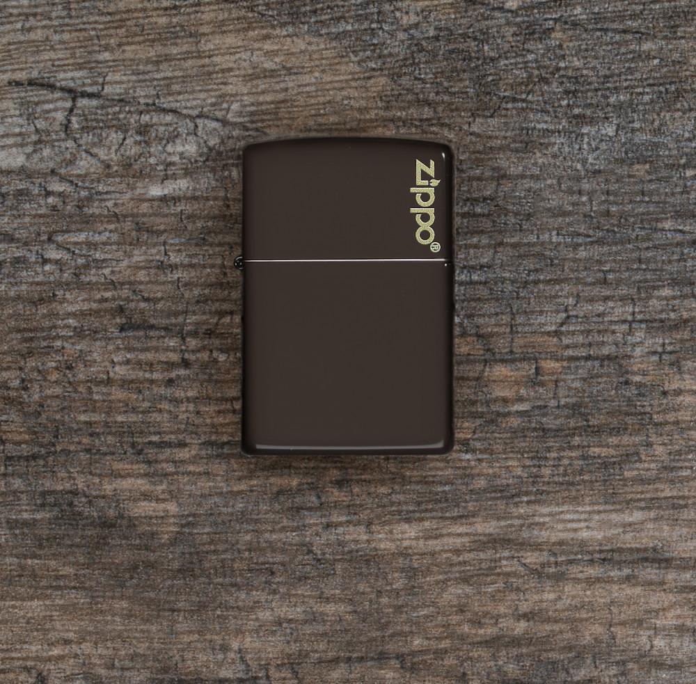 Classic Matte Brown Logo Zippo