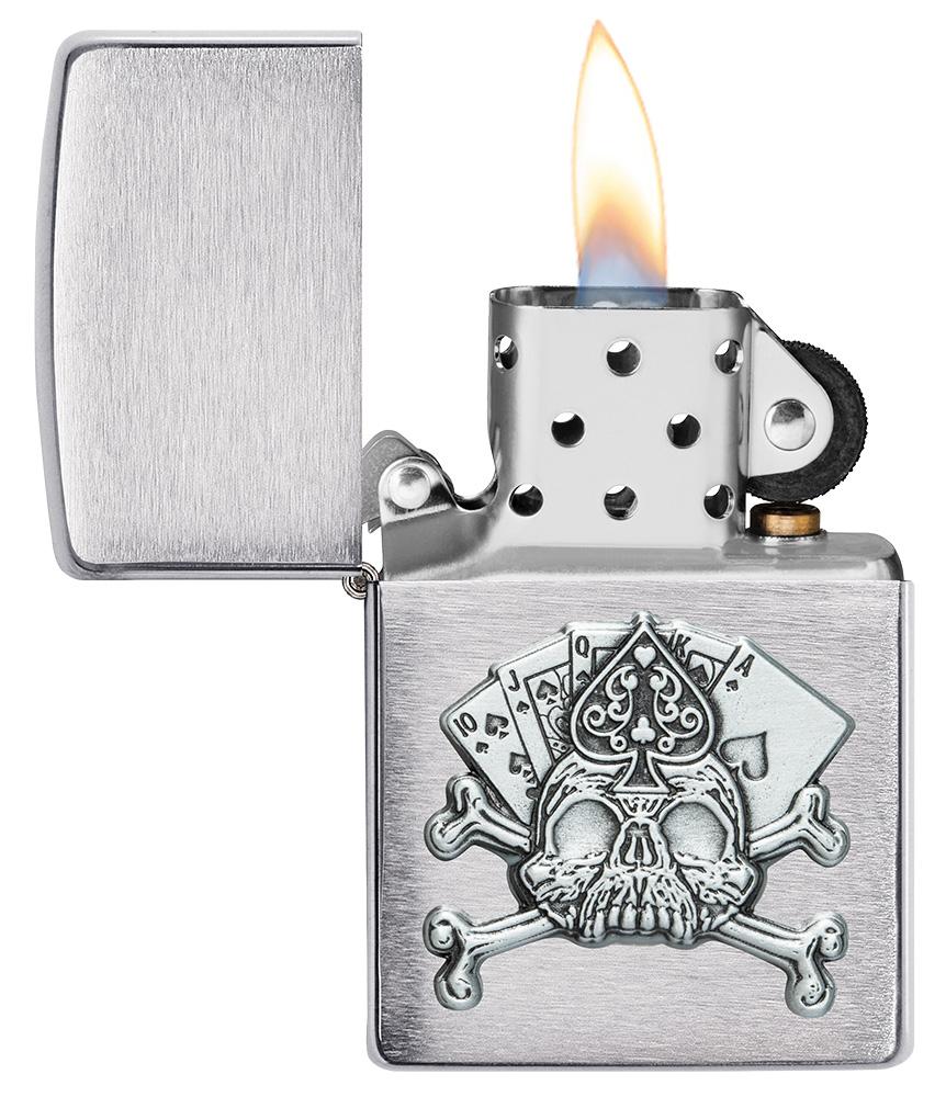Card Skull Emblem Zippo