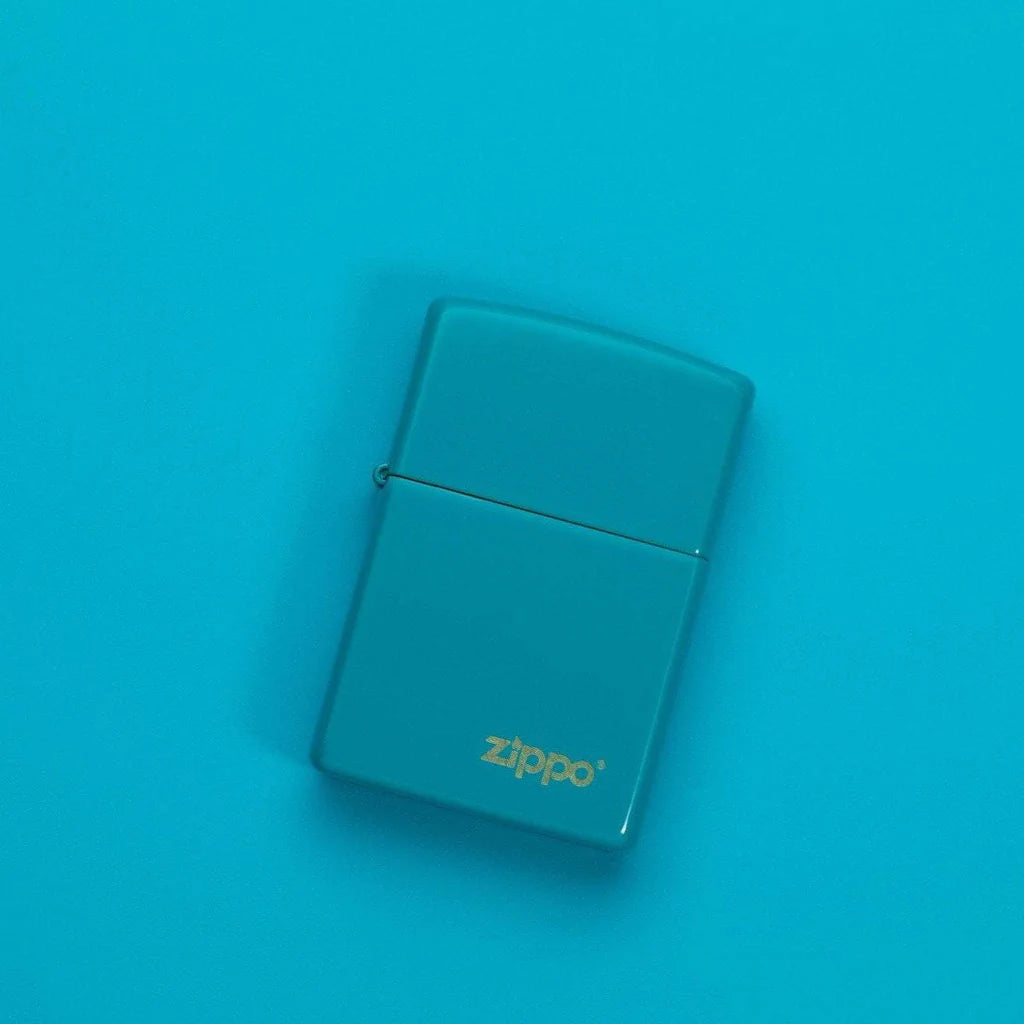 Classic Flat Turquoise with Logo Zippo