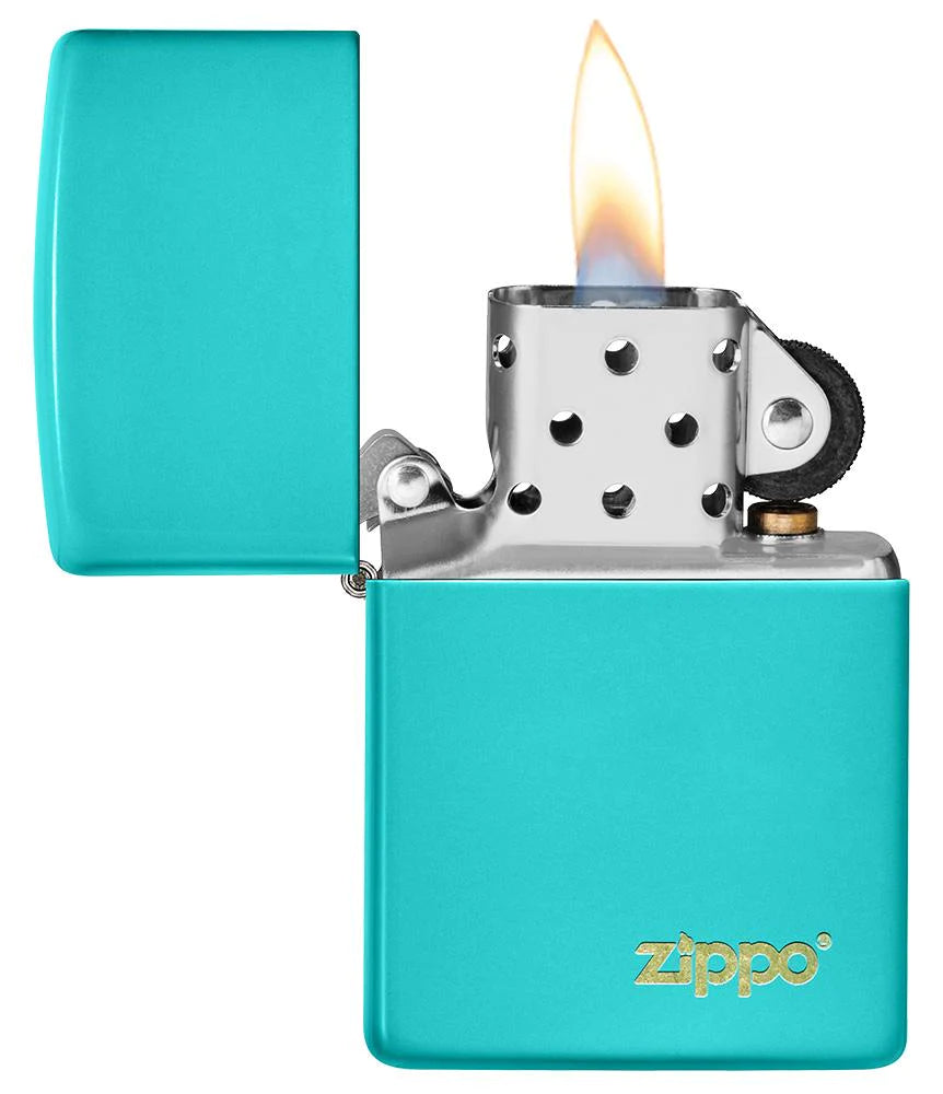 Classic Flat Turquoise with Logo Zippo