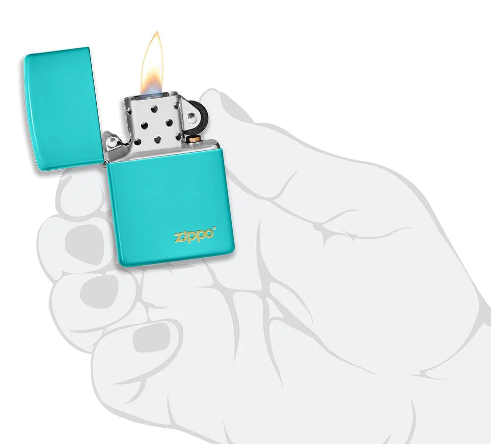Classic Flat Turquoise with Logo Zippo